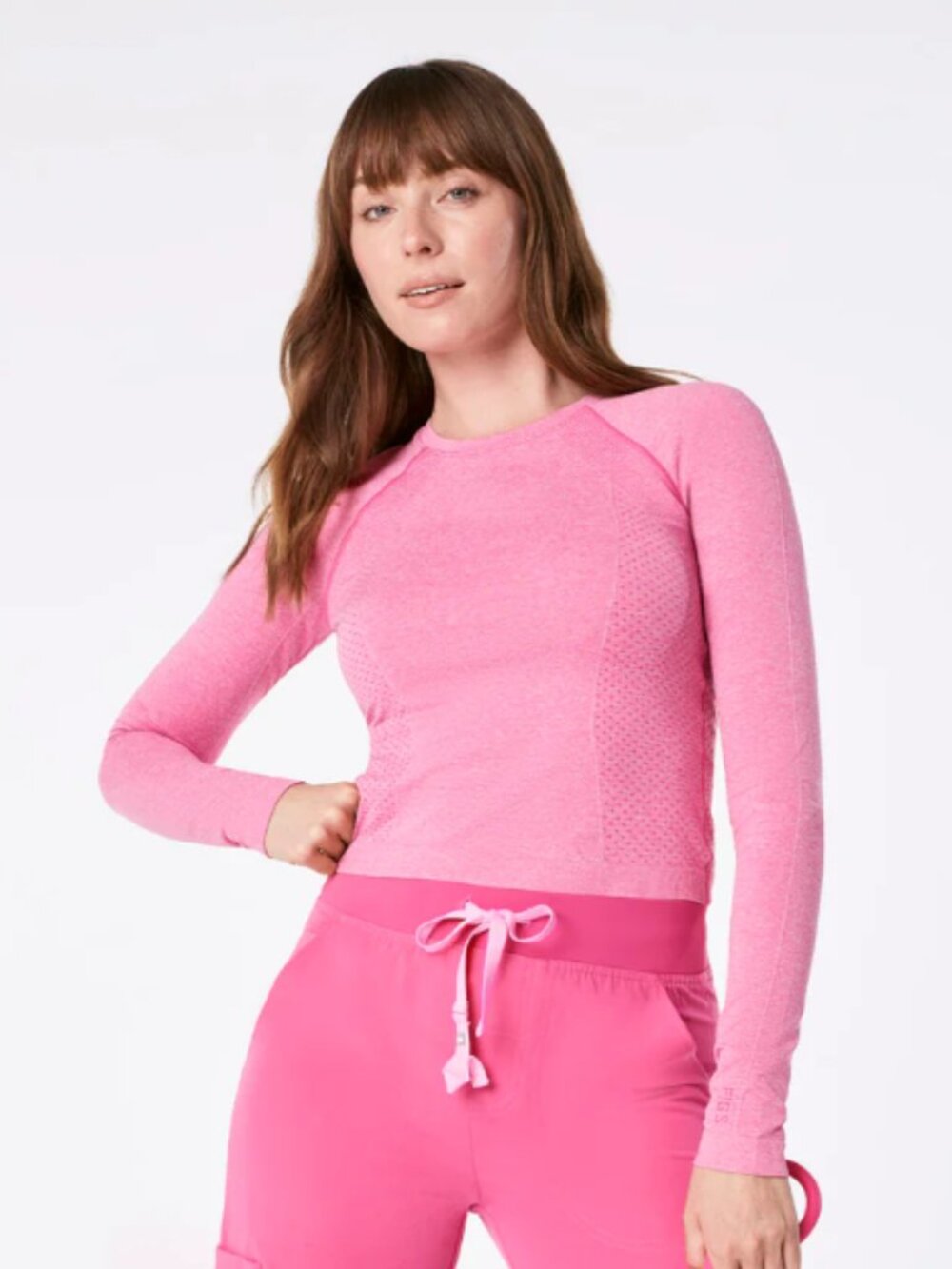 Figs F*ing Pink XXS Salta Cropped Longsleeve Underscrub (Sold Out Online)